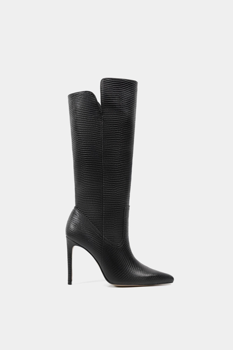 Botas de tacón de aguja con piel en acabado exotica