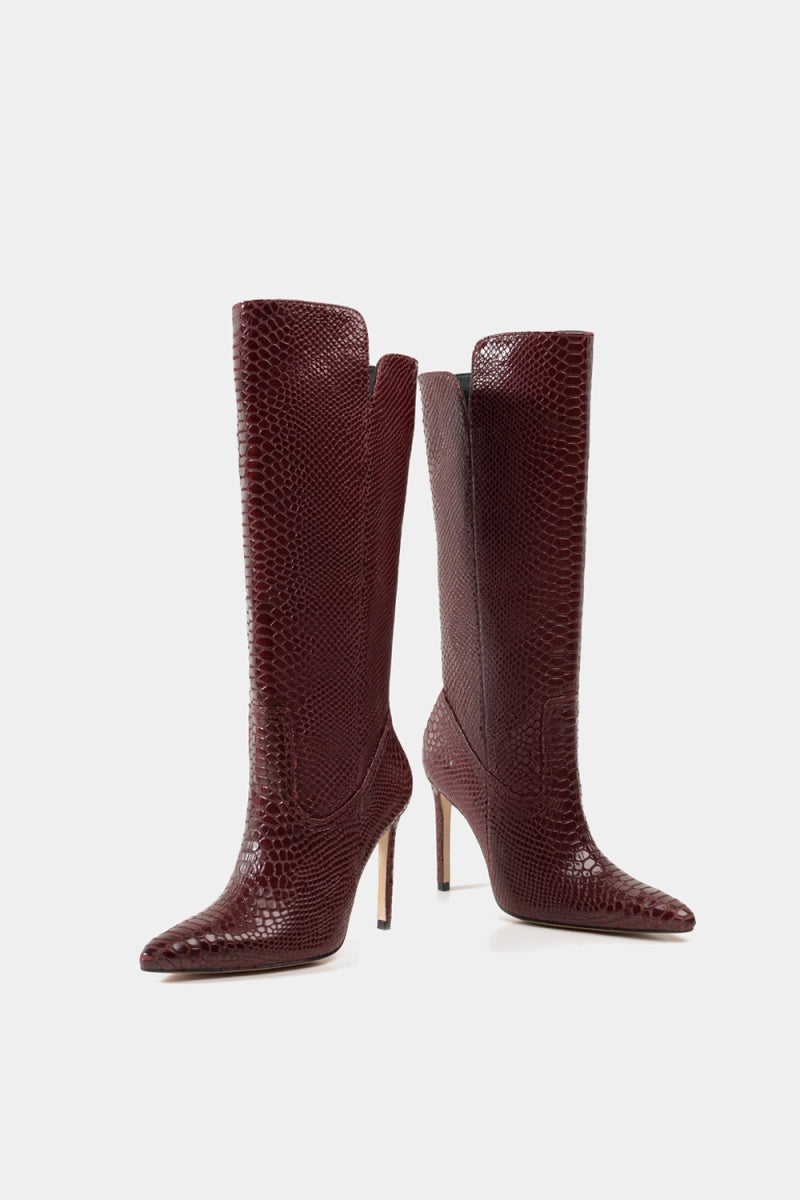 Botas de diseñador estilo tom ford de piel wine