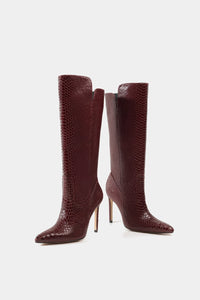 Botas de diseñador estilo tom ford de piel wine