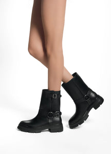 Botas combat estilo biker estilo steve madden de piel