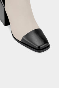 botín para vestido hecho en piel y cuero estilo cuadra 