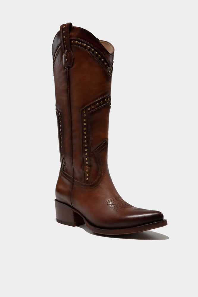 botas de piel de vaca y suela de cuero 
