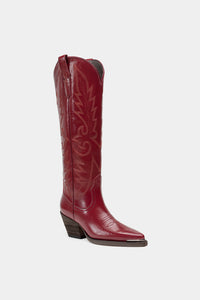 botas vaqueras rojas para festival color cherry para piernas delgadas