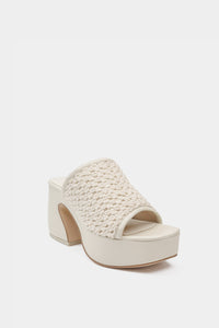 suecos / mules de plataforma con bordado color piel boho 