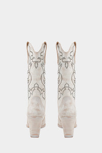 botas blancas de piel