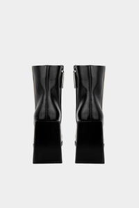 botines de piel con tacon cuadrado hecho en León Guanajuato