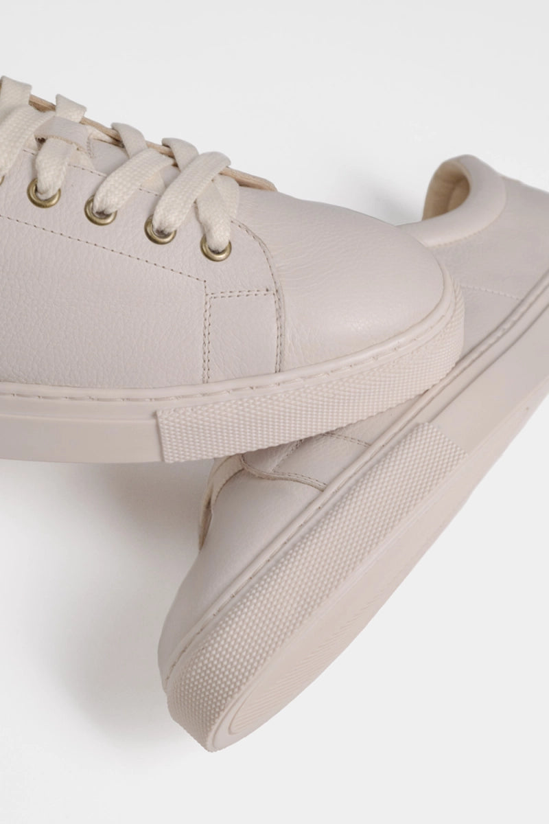 tennis de diseñador mexicano para hombre color hueso hechos en piel 