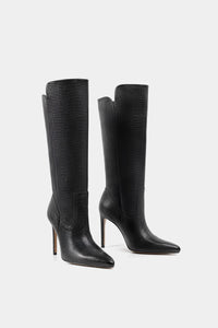Botas de diseñador en piel para dama con tacón de aguja estilo marc jacobs