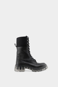 botas de piel estilo combat color negro 