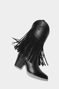 bota texana negra con tiras