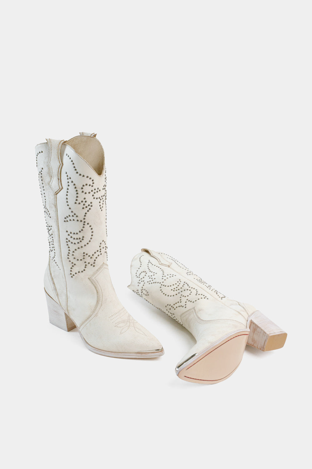 Botas blancas de piel estilo Belinda