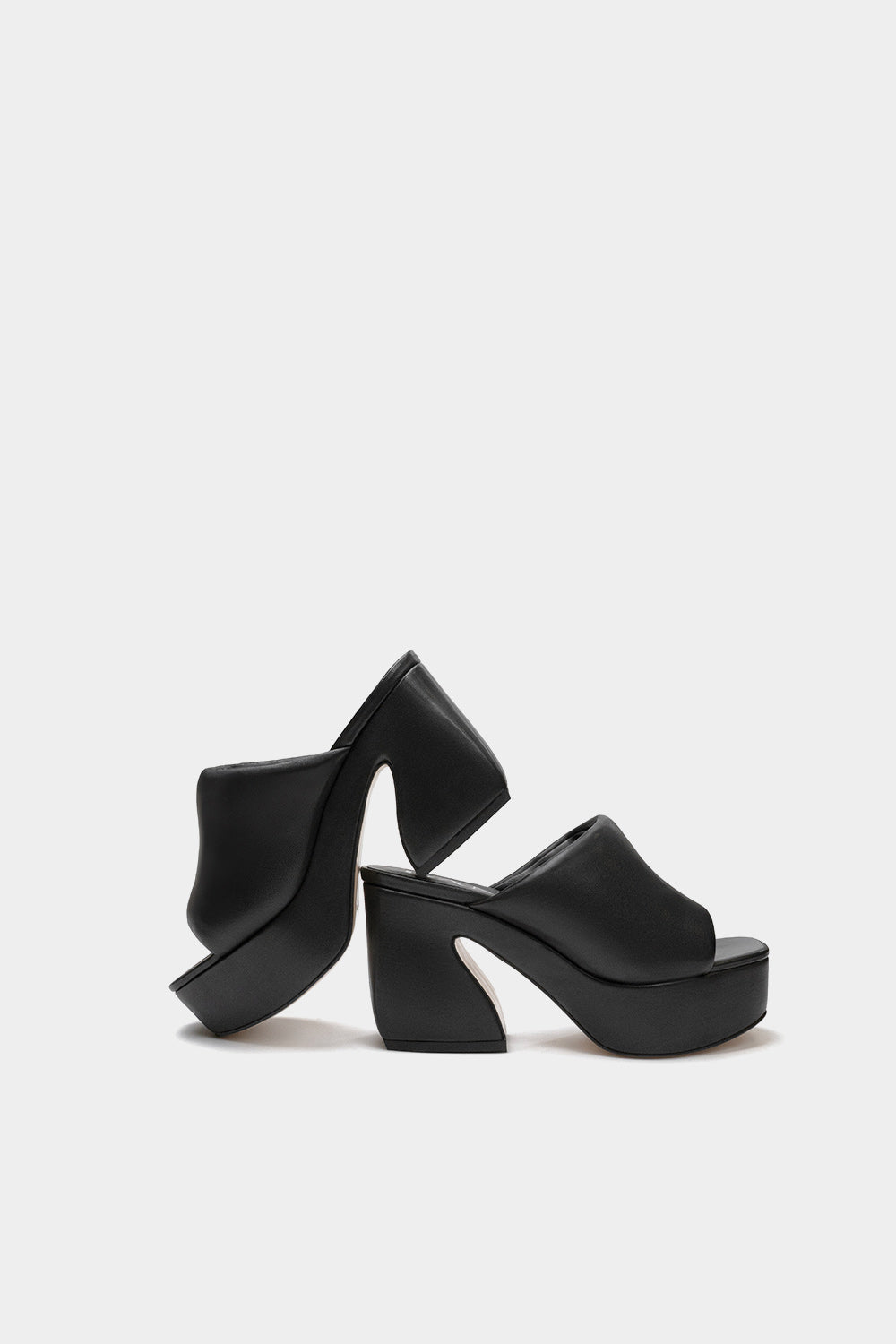 mules negros de plataforma