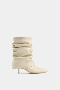 Botines fashion de piel para mujer con kitten heel (tacon bajo)