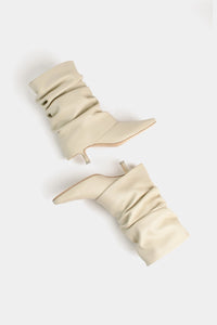 Botines de piel con tacón bajo de aguja, ankle boots