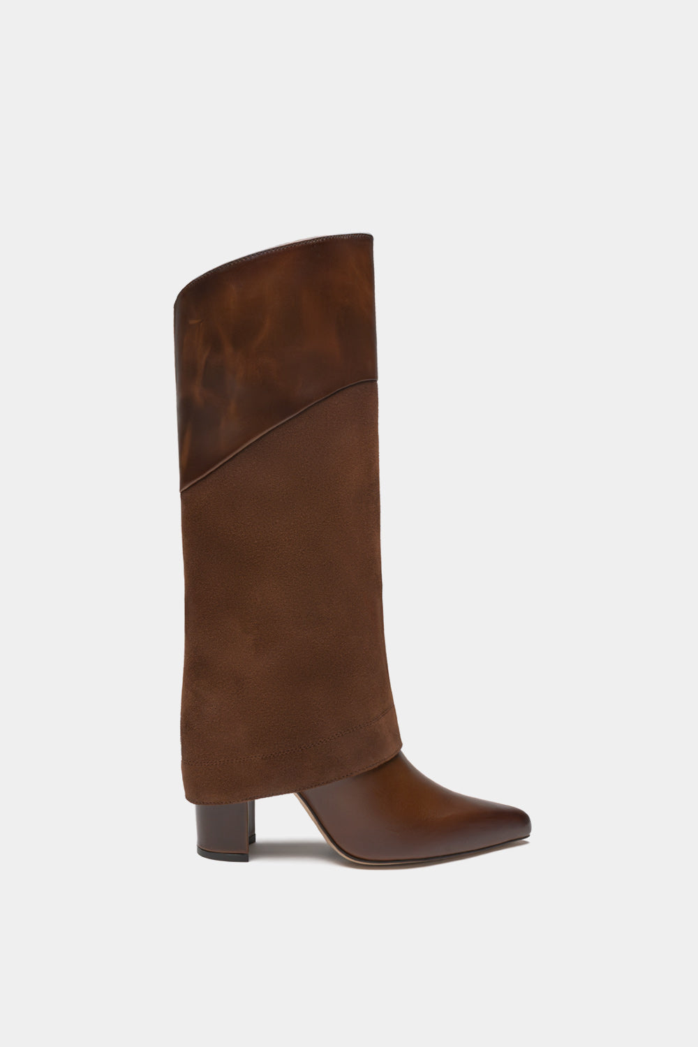 bota de tubo alta color cafe 