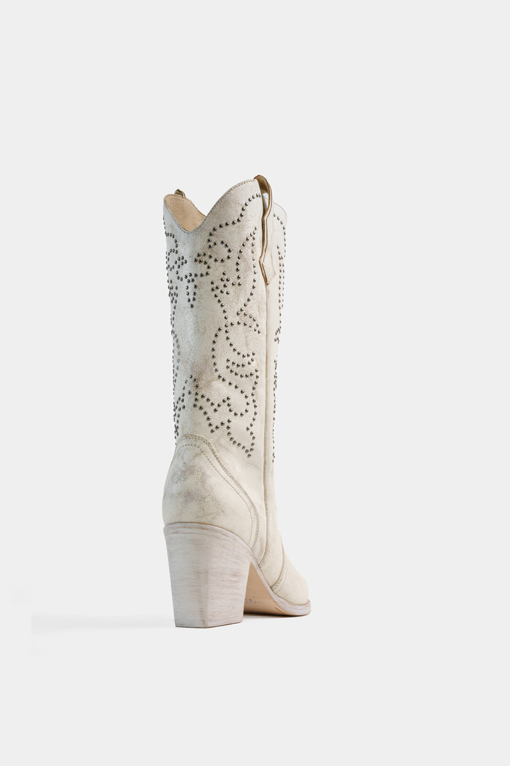 white leather mexican boots in the style of lady gaga