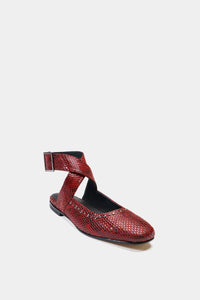 flats estilo versace con piel de acabado exótico