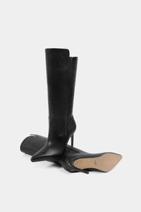 Botas de diseñador con acabado en piel estilo yves saint laurant