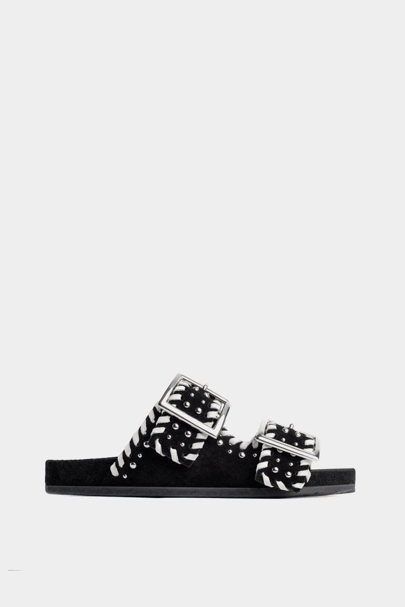 Sandalias de piel para playa estilo Sandalia plana Bottega Veneta Jack Ardoise (Mujer)
