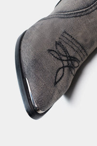 botas de mezclilla de piel con detalles metalicos estilo cali-core