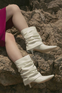 Botines de piel de tacón bajo 
